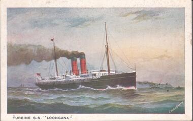 Postcard - POSTCARD. TURBINE S. S. LOONGANA, 1908