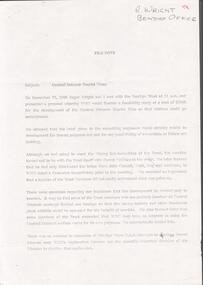 Letter - KANGAROO FLAT GOLD MINE COLLECTION:  FILE NOTE RE CENTRAL DEBORAH TOURIST MINE