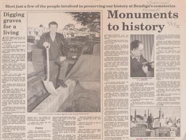 Newspaper - NEWSPAPER COLLECTION: MONUMENTS TO HISTORY