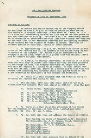Document - COHN BROTHERS COLLECTION: OFFICIAL OPENING PROGRAM, 1968