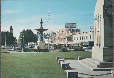 Postcard - POSTCARD.COLOUR PHOTO P.O. CLOCK TOWER TO LEFT, FOUNTAIN CENTRE, CENOTAPH TO THE RIGHT