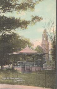 Postcard - POSTCARD. ROTONDA IN THE FOREGROUND, TOWN HALL CLOCK TOWER IN BACKGROUND, 27/12/1944