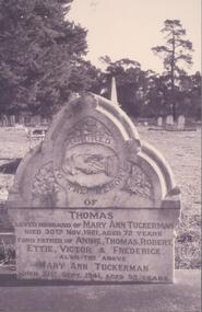 Photograph - BENDIGO CEMETERIES COLLECTION: THOMAS TUCKERMAN GRAVE