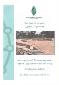 Document - BENDIGO CEMETERIES COLLECTION: BROCHURE GARDEN OF ANGELS OFFICIAL OPENING