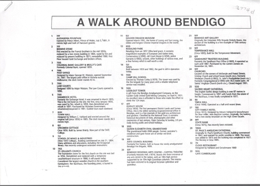 Document - BENDIGO HISTORICAL SOCIETY: A WALK AROUND BENDIGO, Unknown