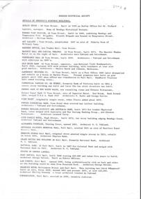 Document - BENDIGO HISTORICAL SOCIETY: DETAILS OF BENDIGO'S HISTORIC BUILDINGS, Unknown