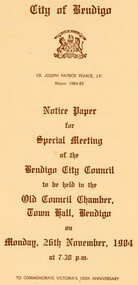 Document - SHEEAN COLLECTION: PROGRAM TO OPENING OF THE BENDIGO REGIONAL ARTS CENTRE APRIL 26 1991, 1984-1991