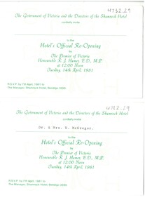 Document - SHAMROCK HOTEL COLLECTION: TICKET, 1981