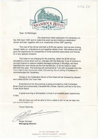 Document - SHAMROCK HOTEL COLLECTION: INVITATION, 1997