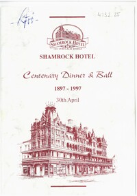 Document - SHAMROCK HOTEL COLLECTION: MENU, 1997