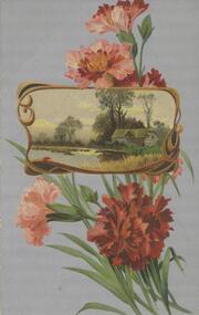 Postcard - POSTCARD WITH ORNATE FRAMED LANDSCAPE