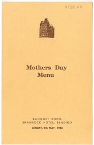Document - SHAMROCK HOTEL COLLECTION: MENU, 1983