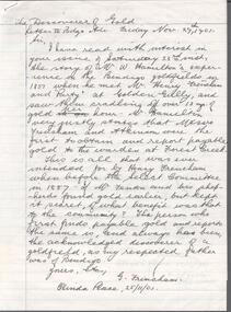Document - LETTER FROM G. FRENCHAM TO BENDIGO ADVERTISER