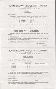 Document - JOHN BROWN INDUSTRIES LETTER