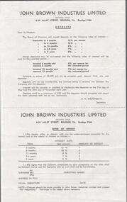 Document - JOHN BROWN INDUSTRIES LETTER