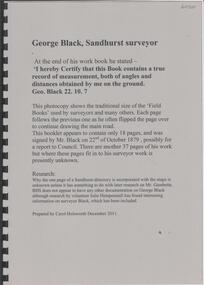 Book - GEORGE BLACK, SANDHURST SURVEYOR, 2011