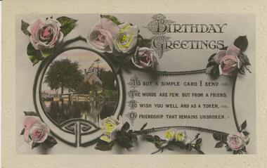 Postcard - POSTCARD.  BIRTHDAY GREETINGS, 1918