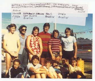 Photograph - VAL CAMPBELL COLLECTION: PHOTOGRAPH OF BENDIGO SWIMMING TEAM COUNTRY CHAMPIONSHIPS 1970-EARLY 80S, 1970-1990