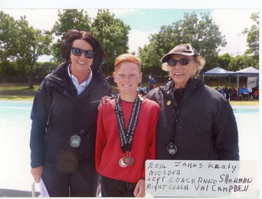 Photograph - VAL CAMPBELL COLLECTION: PHOTOGRAPH OF BENDIGO SWIMMERS AND COACHES, 2014