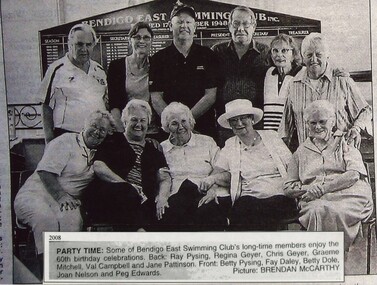 Photograph - VAL CAMPBELL COLLECTION: PHOTOGRAPH OF BENDIGO EAST SWIMMING CLUB LONG-TIME MEMBERS, Unknown