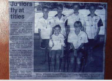 Photograph - VAL CAMPBELL COLLECTION: PHOTOGRAPH OF NEWSPAPER CLIPPING - JUNIORS FLY AT TITLES, 2000s