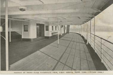 Postcard - 3RD CLASS PROMENADE DECK, R.M.S. ORSOVA, ORIENT LINE
