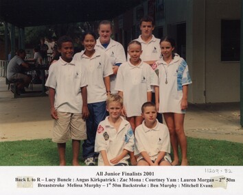 Photograph - VAL CAMPBELL COLLECTION: PHOTOGRAPH OF ALL JUNIOR FINALISTS 2001, 2001
