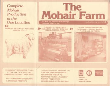 Document - BENDIGO TOURISM BROCHURES COLLECTION: THE MOHAIR FARM