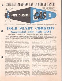 Document - BENDIGO GASWORKS COLLECTION: SPECIAL BENDIGO GAS CARNIVAL ISSUE