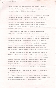 Document - REV. HENRY BACKHAUS COLLECTION: BOOK REVIEW