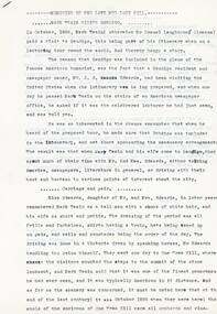 Document - LUCY HILL COLLECTION: MARK TWAIN VISITS BENDIGO, 1895