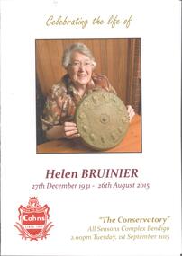 Document - OBITUARIES COLLECTION: HELEN BRUINIER