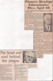 Newspaper - SANDHURST SCHOOL OF MINES COLLECTION: J.R.V. ANDERSON OBITUARIES