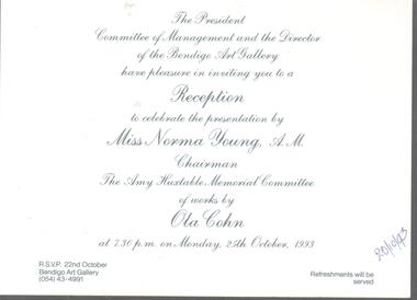 Document - AMY HUXTABLE COLLECTION: INVITATION