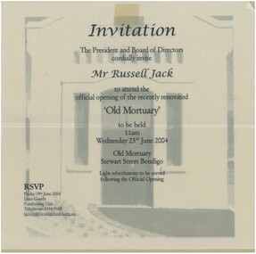 Document - RUSSELL JACK COLLECTION: INVITATION, 2004