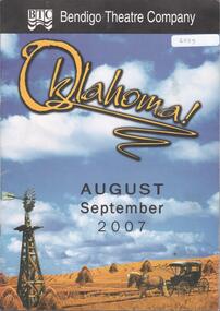 Book - BENDIGO THEATRE COMPANY PROGRAMME FOR OKLAHOMA, 2007