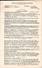Document - AULSEBROOK COLLECTION: BENDIGO AND DISTRICT TOURIST ASSOCIATION NOTICE AND MINUTES 1972, 1972