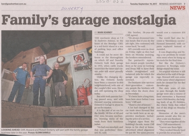 Newspaper - NEWSPAPER COLLECTION: BENDIGO ADVERTISER - DOHERTY'S GARAGE
