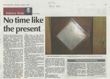 Newspaper - NEWSPAPER COLLECTION: NO TIME LIKE THE PRESENT