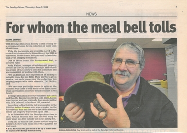Newspaper - NEWSPAPER COLLECTION: FOR WHOM THE MEAL BELL TOLLS