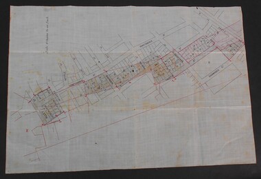 Document - WES HARRY COLLETION: SURVEORS MAP ON LINEN OF HONETSUCKLE AND THISTLE STREETS