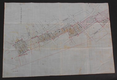 Document - WES HARRY COLLETION: SURVEORS MAP ON LINEN OF HONEySUCKLE AND THISTLE STREETS