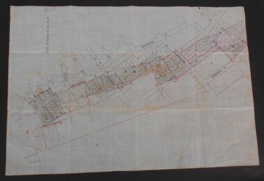 Document - WES HARRY COLLETION: SURVEYORS MAP ON LINEN OF HONEYSUCKLE AND THISTLE STREETS
