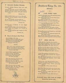 Document - LODGE COLLECTION: HYMN CARDS