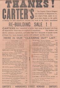 Document - BENDIGO BUSINESSES COLLECTION: CARTER'S
