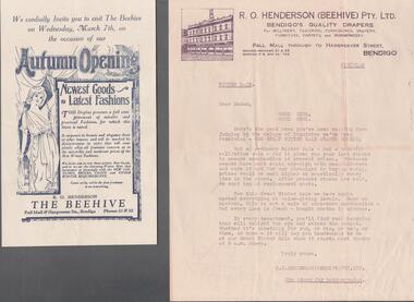 Document - BENDIGO BUSINESSES COLLECTION: R.O. HENDERSON