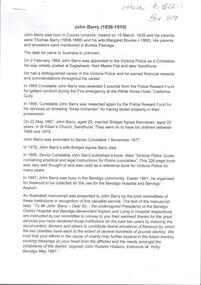 Document - CONSTABLE JOHN BARRY COLLECTION: REFERENCE MATERIAL