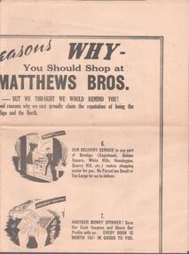 Document - BENDIGO BUSINESSES COLLECTION: MATTHEWS BROS