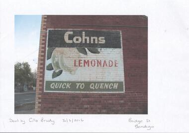 Photograph - BENDIGO BUSINESSES COLLECTION: COHNS ADVERTISING MURAL