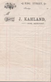 Document - INVOICE COLLECTION: J. KAHLAND